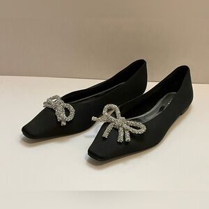 ASOS Design Lanie Embellished Bow Ballets in Black 9